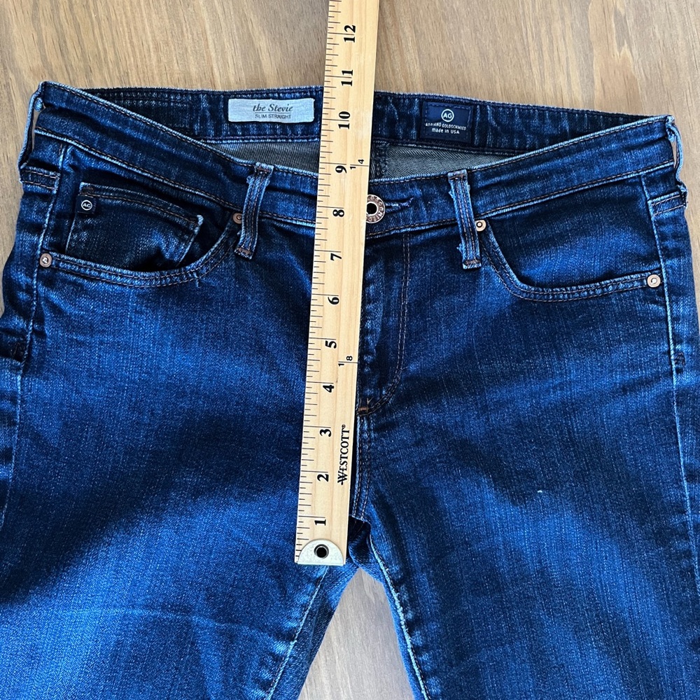 AG Adriano Goldschmied ANTHROPOLOGIE Stevie Slim Straight Denim Jeans Women’s 29 - Picture 11 of 13